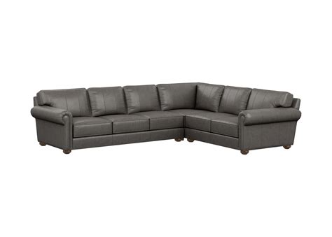 Richmond Three Piece Leather Grand Sectional Ethan Allen