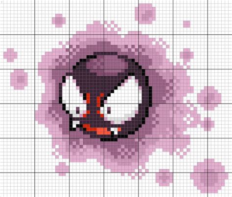 Gastly Pixel Art Pokemon Pixel Art Pattern Pokemon Cross Stitch