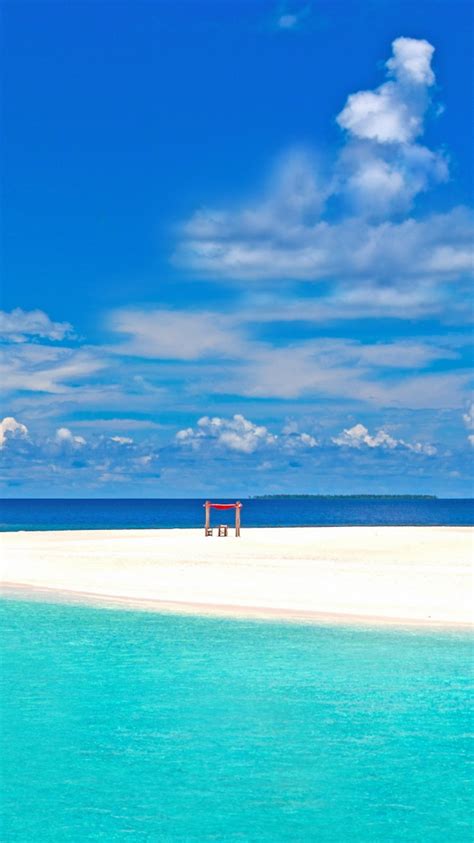 Tropical Beach Clear Water Blue Sky Iphone 6 Wallpaper Hd