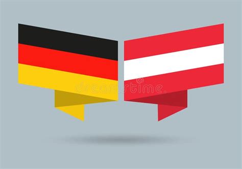 Germany And Austria Flags Austrian And German National Symbols Vector
