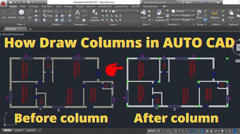 Draw Columns For Auto Cad Floor Plan Columns In Building Plan Civil
