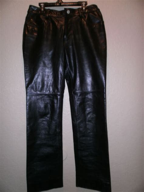 Gap Womens Boot Cut Black Leather Pants Size 2 Ebay