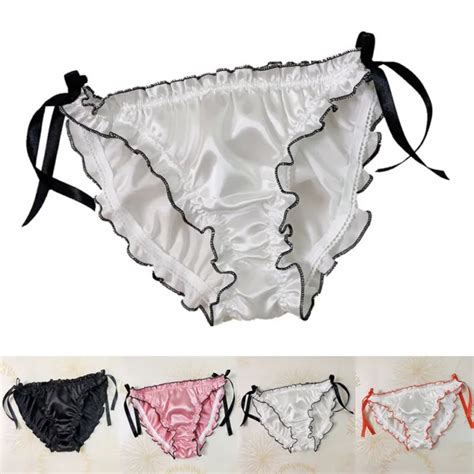 Women Silk Satin Panties Sexy Lace G String Thong Briefs Underwear