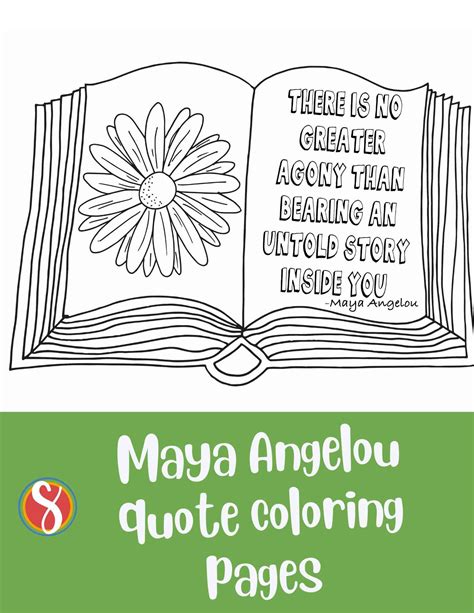Free Maya Angelou Quote Coloring Pages Stevie Doodles