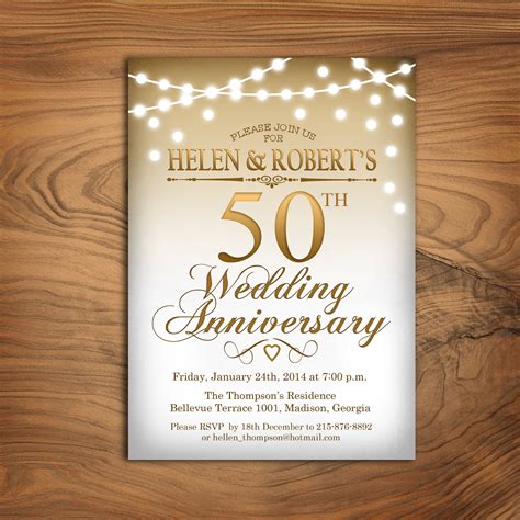 Free 15 50th Wedding Anniversary Invitation Designs And Examples In Word
