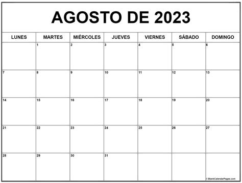 Calendario En Espanol