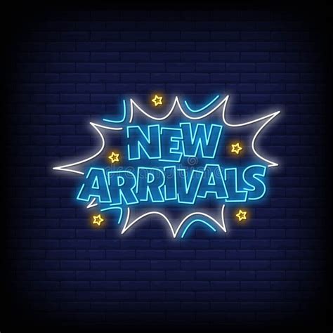 New Arrivals Neon Signs Style Text Vector Stock Vector Illustration