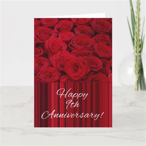 Happy 9th Anniversary Roses Card Uk