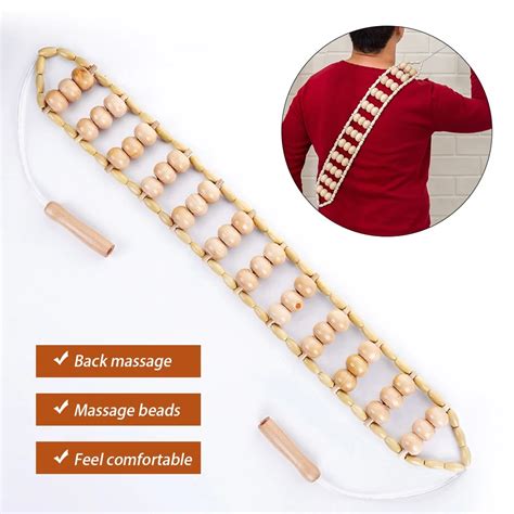 wooden back massage roller rope wood therapy massage tools lymphatic drainage self massage for