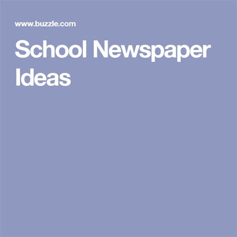 School Newspaper Ideas School Newspaper High School Newspaper