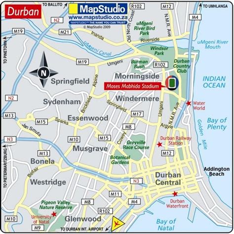 Map Of Durban South Africa