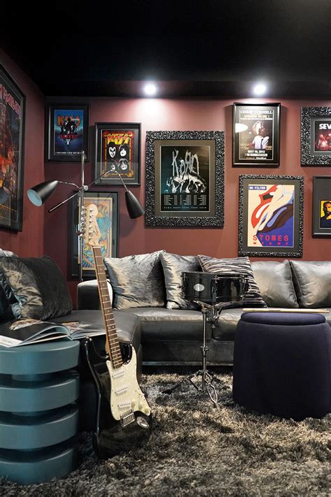 Rock ‘n Roll Interiors Home Media Room Design By Dkor Interiors