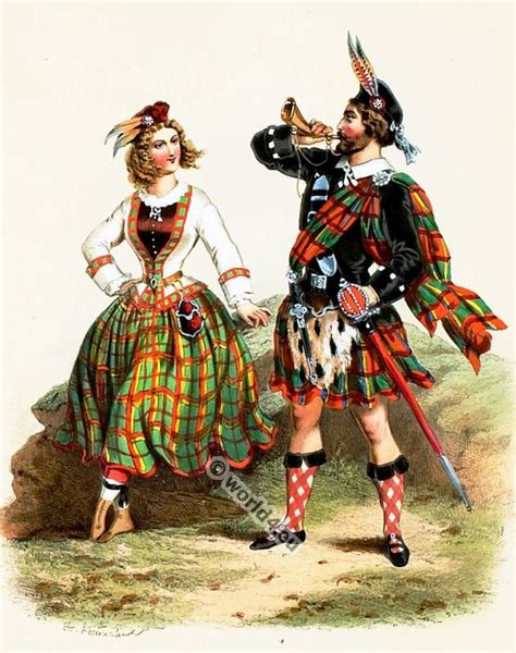 Historical Traditional Scotland Costumes 1850s Scottish Dress
