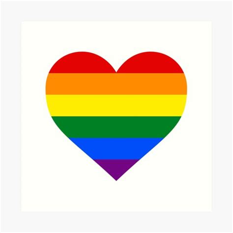 Gay Pride Flag Heart Shape Art Print By Seren0 Redbubble