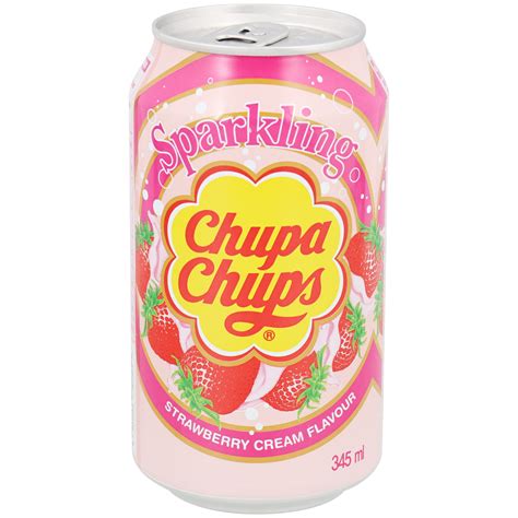 Chupa Chups Drink Strawberry Cream Flavours Can 345ml Sweets From Heaven