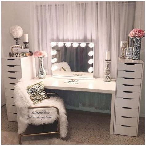 Set fresh flowers on your nightstand to boost your mood, as pictured here. makeup vanity | Tumblr