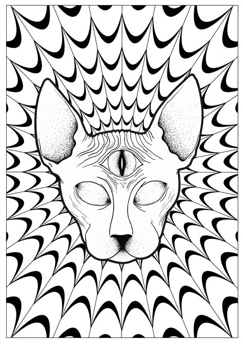 Psychedelic - Coloring Pages For Adults - Free Printable Trippy