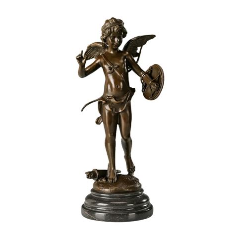 Young Cupid Bronze Statue Greek Mythology Love God Eros Sculpture