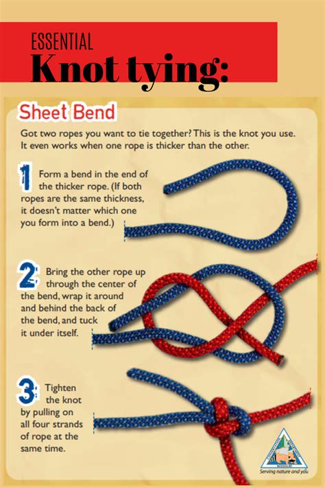 sheet bend knot perfect for tying two ropes together knots rope tie knots