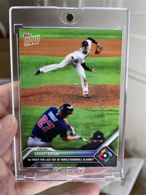 2023 Shohei Ohtani Strikes Out Mike Trout Topps Now Wbc Card Wbc 71