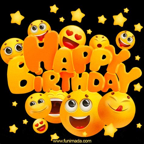 Funny Cute Emoticons Happy Birthday  — Download On