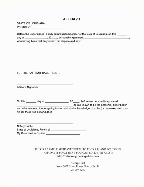 Free Florida Affidavit Template Of Very Simple Affidavit Form Template