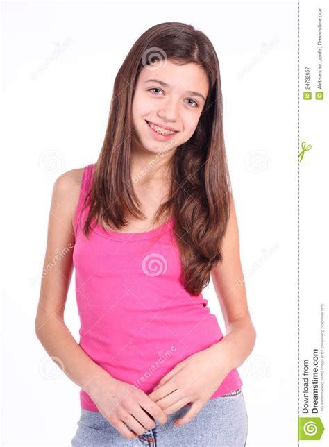 Beautiful Young Teen Girl With Brackets Royalty Free Stock