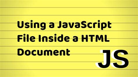 How To Use An External Javascript File In A Html Document