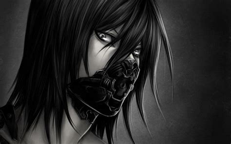 Hd Wallpaper Monochrome Mask Women Anime Girls Face