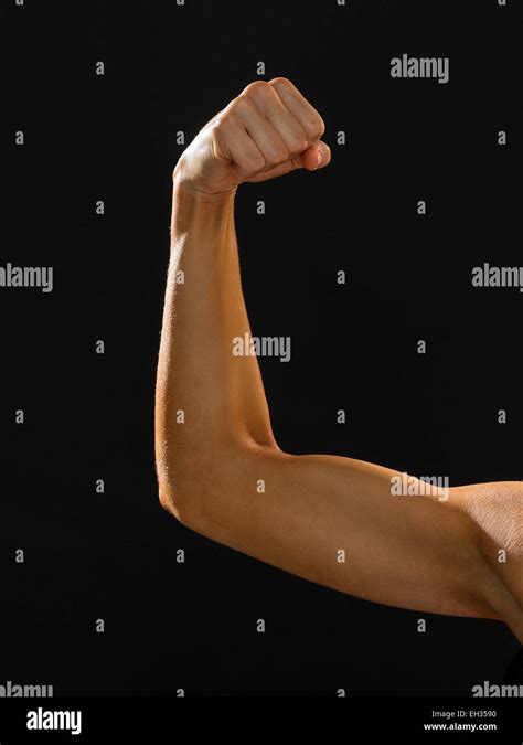 Close Up Of Athletic Woman Flexing Her Biceps Stock Photo Alamy
