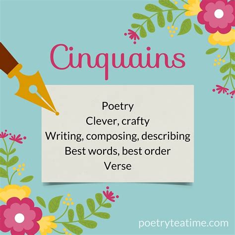 Writing A Cinquain Poem Poetry Teatime Cinquain Cinquain Poems