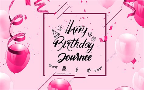 Download Wallpapers 4k Happy Birthday Journee Pink Birthday