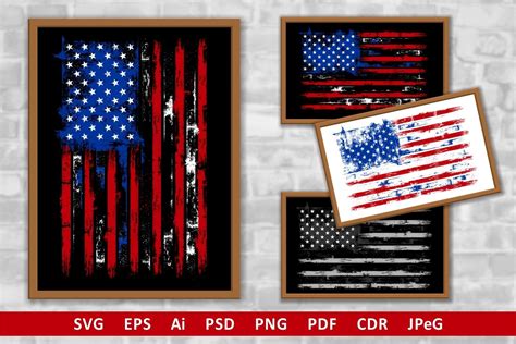 usa distressed flag illustration american distressed