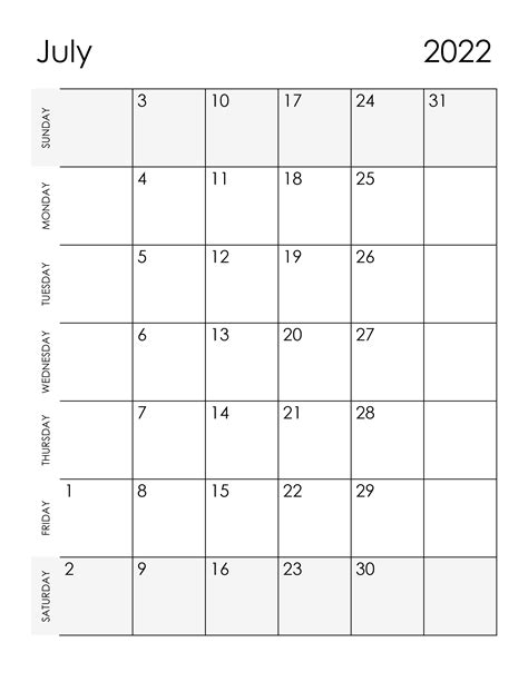 July 2022 Uk Calendar With Holidays For Printing Image Format Free