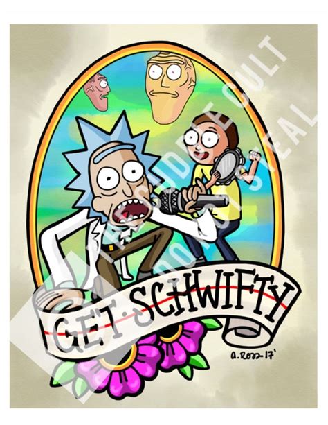 Rick And Morty Get Schwifty Tattoo Flash Art Print