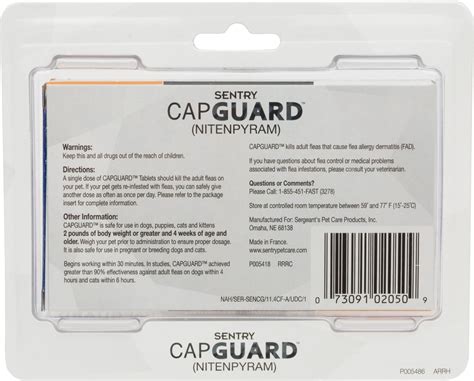 Sentry Capguard Oral Flea Tablets For Small Dogs And Cats 2 To 25 Lbs