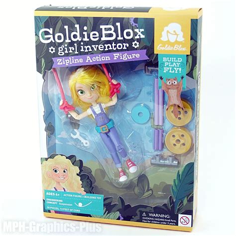Goldie Blox Girl Inventor Zipline Action Figure Building Toy 30 Pieces