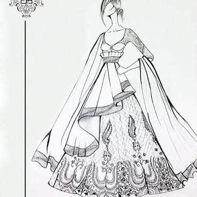 Image result for manish malhotra saree sketches in 2019 ... See more ideas about lehenga, indian outfits, indian fashion.