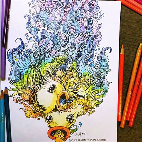 Doodle collab coloring page from doodle art category. Artist Kerby Rosanes Presents 'Doodle Invasion' The ...
