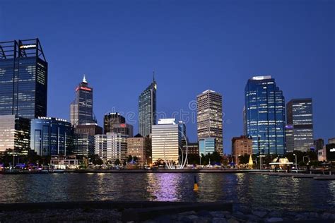 Australia Wa Perth By Night Editorial Photography Image Of Perth