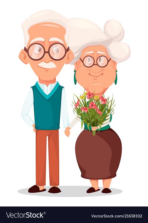 Grandmother And Grandfather Together Royalty Free Vector