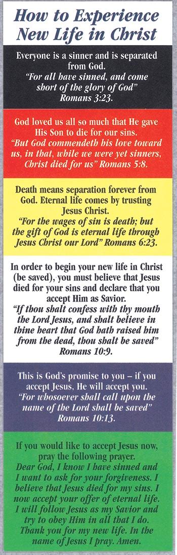 We believe that god is the loving father of all kids. Bookmarks, Plan of Salvation (colors of salvation ...