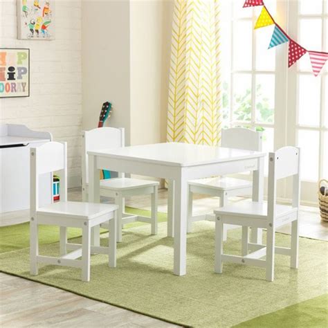 Skip to the end of the images gallery. KidKraft 5 Piece Farmhouse Table and Chair Set in White | eBay