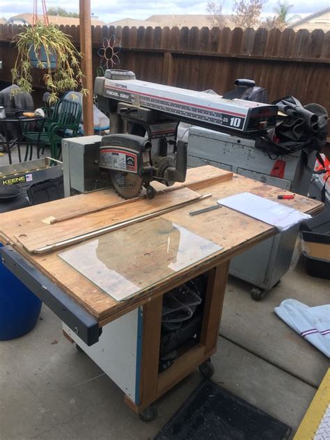 Craftsman 10” Radial Arm Saw On Custom Portable Table Top For Sale In