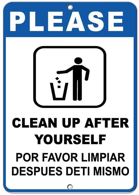 Metal Parking Signs 12x16 Please Clean Up After Yourself