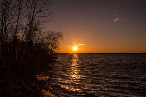 Beautiful Sunset Over Castlerock Lake At Buckhorn State Park Wisconsin