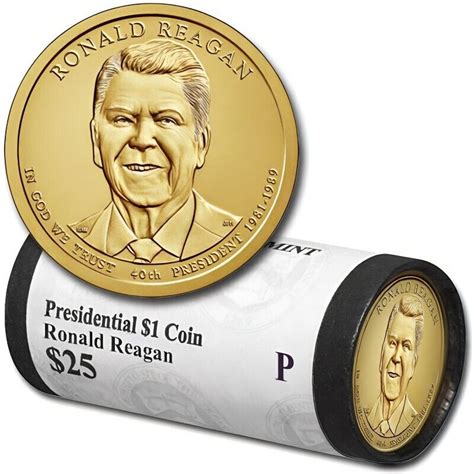 2016 P Ronald Reagan Presidential Dollars Us Mint Roll 25 Uncirculated