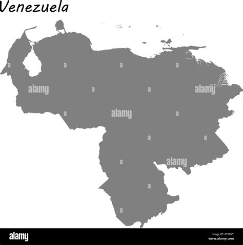 Mapa De Venezuela De Alta Calidad Ilustración Vectorial Imagen Vector