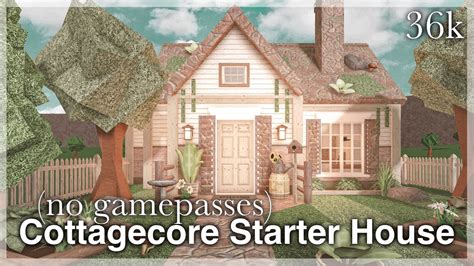 Bloxburg Cottagecore Starter House Speedbuild No Gamepasses Youtube