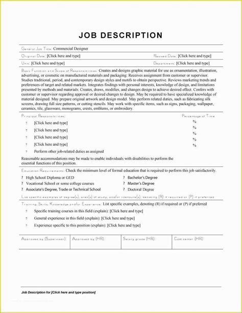 Free Job Description Template Of 47 Job Description Templates